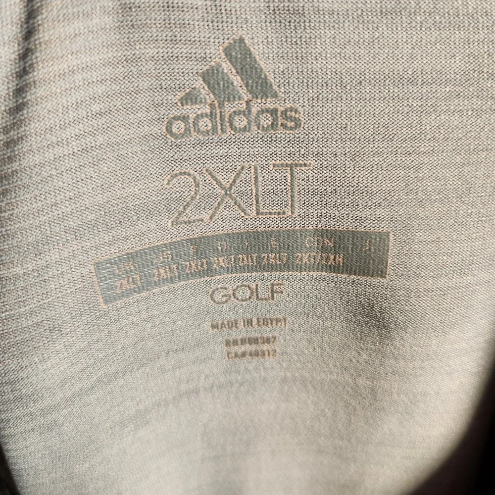 Adidas Golf Polo Mens 2XLT Gray Excellent ADX1368S8 Short Sleeve Performance